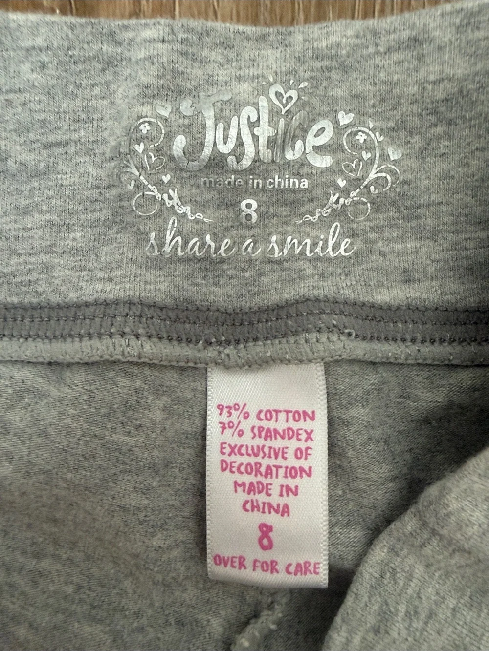 Justice Girls Grey Stretch Active Leggings